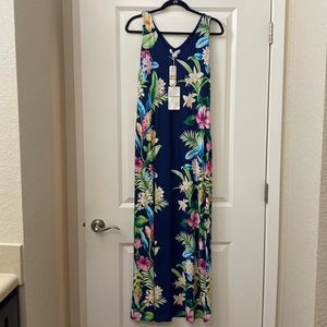NEW with Tags Tommy Bahama Tropical Maxi Tank Dress in island Navy / floral